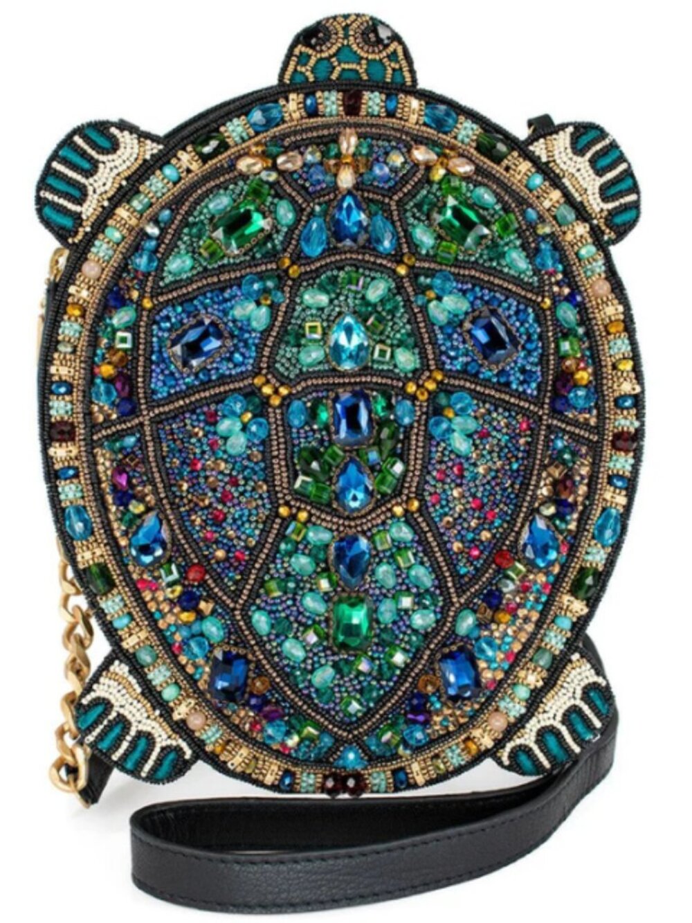 NWT Mary Frances Wave Rider Turtle Crossbody Handbag Beaded